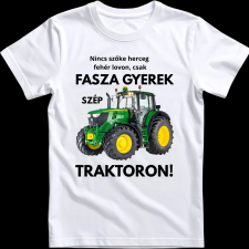 Createyou Fasza gyerek traktoron - Férfi - Fehér - 2XL férfi póló