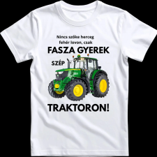 Createyou Fasza gyerek traktoron - Férfi - Fehér - XL férfi póló