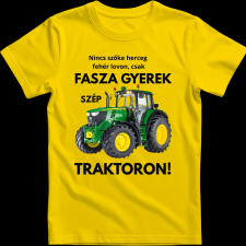 Createyou Fasza gyerek traktoron - Férfi - Sárga - 3XL férfi póló