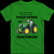 Createyou Fasza gyerek traktoron - Férfi - Zöld - S férfi póló