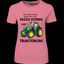Createyou Fasza gyerek traktoron - Női - Pink - XL női póló