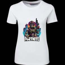 Createyou Fortnite egyedi póló 2 - Női - Fehér - XL