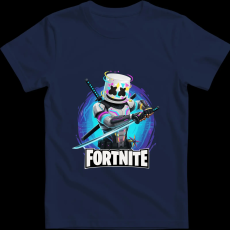 Createyou Fortnite egyedi póló 3 - Férfi - Sötétkék - 3XL
