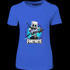 Createyou Fortnite egyedi póló 3 - Női - Királykék - XL