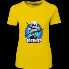 Createyou Fortnite egyedi póló 3 - Női - Sárga - L női póló