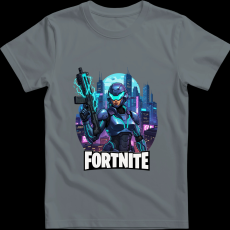 Createyou Fortnite egyedi póló 4 - Férfi - Szürke - 3XL