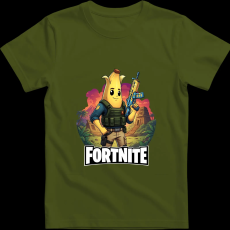 Createyou Fortnite egyedi póló 5 - Férfi - Sötétzöld - 2XL