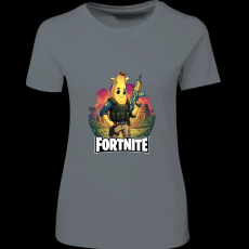 Createyou Fortnite egyedi póló 5 - Női - Szürke - XL