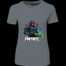 Createyou Fortnite egyedi póló 6 - Női - Szürke - XL