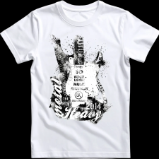 Createyou Gitár - Férfi , Fehér , S férfi póló