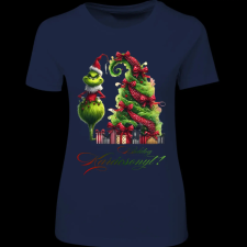Createyou Grinch,Boldog Karácsonyt! - Női - Sötétkék - M női póló
