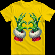 Createyou Grincs szív - Gyermek - Sárga - L gyerek póló