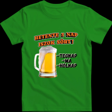 Createyou Hetente 3 nap iszok sört! - Férfi - Zöld - 2XL