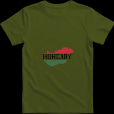 Createyou Hungary, kopott - Gyermek , Sötétzöld , S gyerek póló