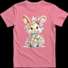 Createyou Húsvéti nyuszi kosárral - Férfi , Pink , 2XL férfi póló