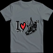 Createyou I love Hockey - Férfi , Szürke , M férfi póló