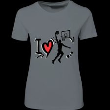 Createyou I love kosárlabda - Női , Szürke , 2XL női póló