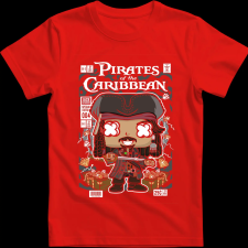 Createyou Jack Sparrow Pirates Of The Caribbean - Férfi - Piros - 3XL férfi póló