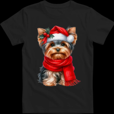Createyou Karácsonyi Yorki - Férfi - Fekete - 3XL férfi póló