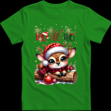 Createyou Kicsi szarvas HoHoHo - Férfi - Zöld - S férfi póló