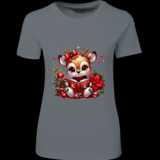 Createyou Kicsi szarvas olvas - Női - Szürke - L