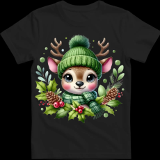 Createyou Kicsi szarvas zöldben - Férfi - Fekete - XL