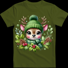 Createyou Kicsi szarvas zöldben - Gyermek - Sötétzöld - XS