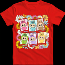 Createyou Labubu, 6 db - Férfi - Piros - 2XL férfi póló