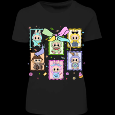 Createyou Labubu, bélyeg - Női - Fekete - XL női póló