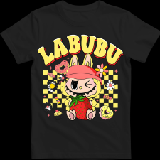 Createyou Labubu eperrel, sárga - Férfi - Fekete - XL férfi póló