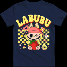 Createyou Labubu eperrel, sárga - Férfi - Sötétkék - L férfi póló