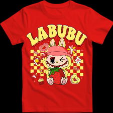 Createyou Labubu eperrel, sárga - Gyermek - Piros - XL gyerek póló