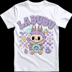 Createyou Labubu és a fánk, lila - Gyermek - Fehér - XL