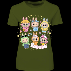 Createyou Labubu, hatan vannak - Női - Sötétzöld - XL