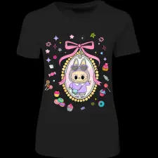 Createyou Labubu kép - Női - Fekete - 2XL női póló
