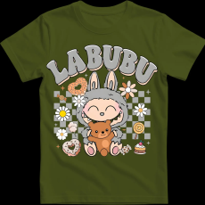 Createyou Labubu macival, szürke - Gyermek - Sötétzöld - XL