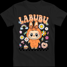 Createyou Labubu, narancssárga - Férfi - Fekete - 2XL férfi póló