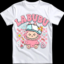 Createyou Labubu, rózsaszín - Férfi - Fehér - L férfi póló