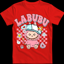 Createyou Labubu, rózsaszín - Férfi - Piros - 3XL férfi póló