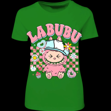 Createyou Labubu, rózsaszín - Női - Zöld - XL női póló
