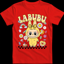 Createyou Labubu, sárgában - Férfi - Piros - 2XL férfi póló