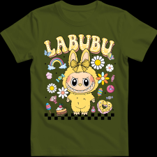 Createyou Labubu, sárgában - Gyermek - Sötétzöld - L gyerek póló