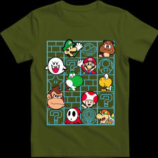 Createyou Mario figurák - Férfi - Sötétzöld - L férfi póló