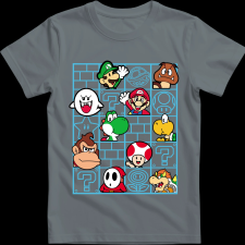 Createyou Mario figurák - Gyermek - Szürke - L gyerek póló