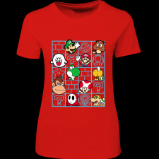 Createyou Mario figurák - Női - Piros - L női póló