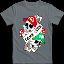 Createyou Mario Game Over - Férfi - Szürke - M férfi póló
