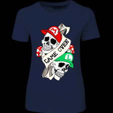 Createyou Mario Game Over - Női - Sötétkék - XL női póló