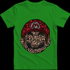 Createyou Mario - Gyermek - Zöld - XS gyerek póló