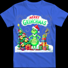 Createyou Merry Grinchmas - Férfi - Királykék - M férfi póló