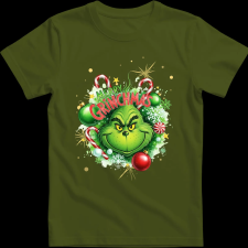 Createyou Merry Grinchmas - Gyermek - Sötétzöld - L gyerek póló